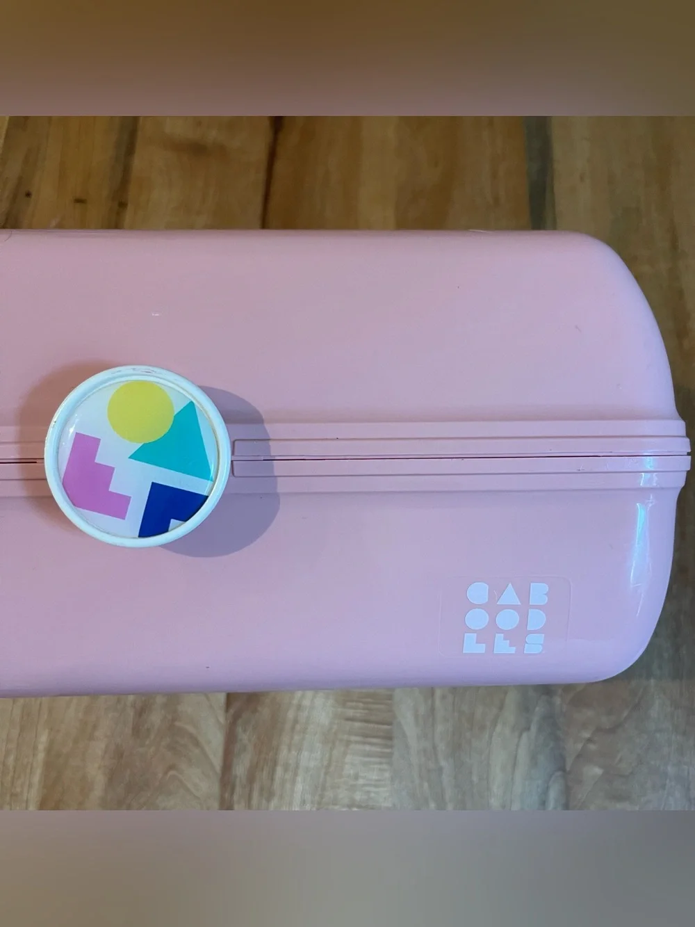 Vintage Caboodles 5626 Pink Makeup Storage Train Case Box USA Mirror Two Tier